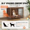 VEVOR Dog Crate Furniture, 38 inch Wooden Dog Crate with Double Doors, Heavy-Duty Dog Cage End Table with Multi-Purpose Removable Tray